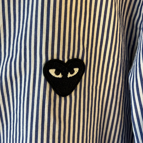 Comme des Garcons Blue and White Striped Shirt - Picture 3 of 5